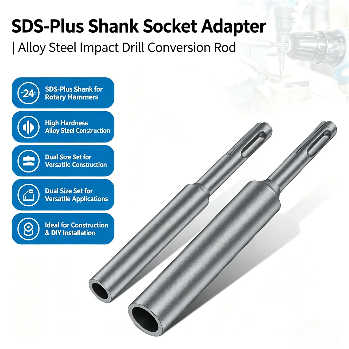 Earthing Grounding Rod - 2 piezas de adaptadores SDS Plus