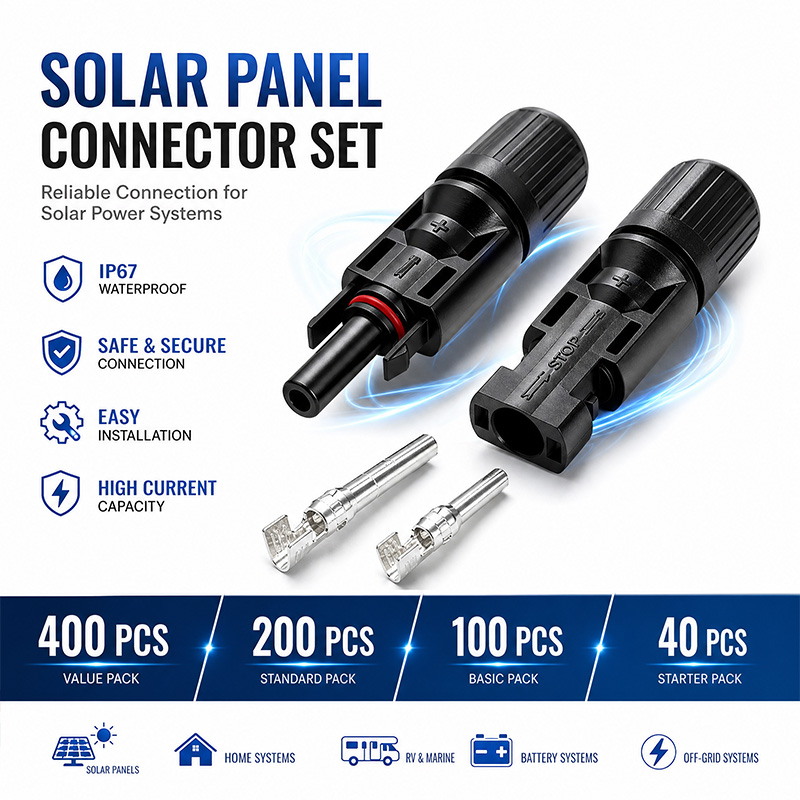 Solar Cable Mc4 Connector - Kit de Conectores para Panel Solar